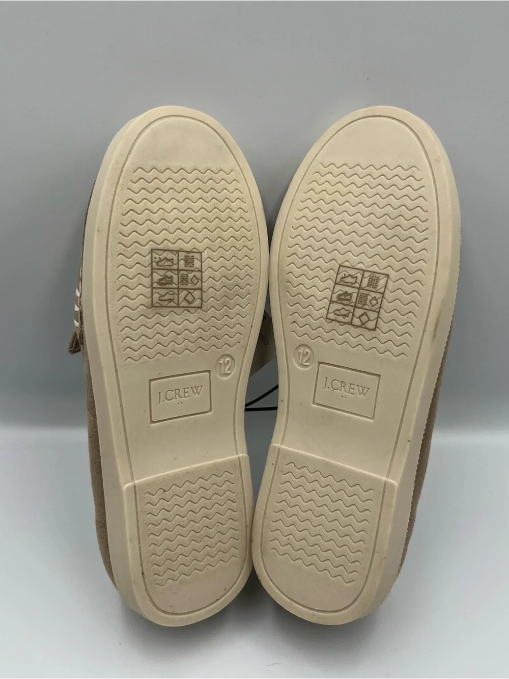 J. Crew Boys' Dusty Tan Sueded Loafers, Size 12 NWT